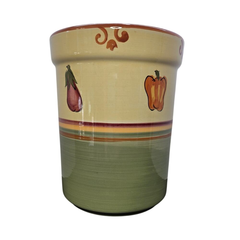 HD Designs Veggie Garden Utensil Holder Ceramic Kitchen Crock 7"